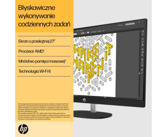 HP 27-cr0232nw AMD Ryzen™ 5 7520U 68.6 cm (27") 1920 x 1080 px All-in-One PC 16 GB LPDDR5-SDRAM 512 GB SSD Windows 11 Home Wi-Fi 6 (802.11ax) White All In One Datori (AIO)