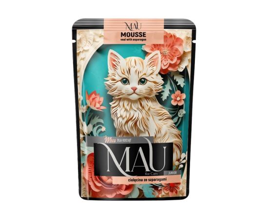Dolina Noteci MAU Mousse Junior Veal with asparagus - wet cat food - 85g Kaķu konservi