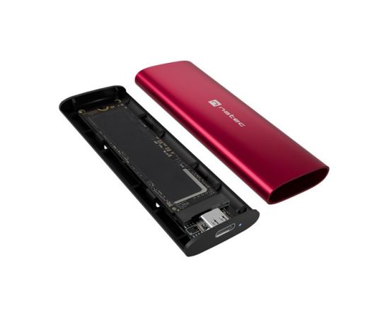 NATEC RHINO M.2 NVME LITE EXTERNAL SSD ENCLOSURE USB-C 3.2 GEN 2 RUBY RED Korpusi ārējiem HDD, SSD