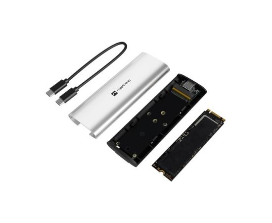 NATEC RHINO M.2 NVME LITE EXTERNAL SSD ENCLOSURE USB-C 3.2 GEN 2 ARCTIC SILVER Korpusi ārējiem HDD, SSD