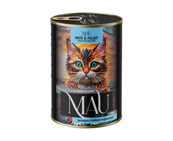 Dolina Noteci MAU Pate and Fillet Crimson with pansy - wet cat food - 400g Kaķu konservi
