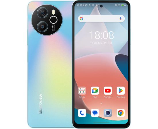 Blackview SHARK 8 8/256GB, 6.78inch FHD+ 1080x2460 IPS LCD 120Hz, MTK6789 Octa-core 2.2GHz, 13MP Front/64MP Rear, Battery 5000mAh, Type-C, Android 13, Fingerprint, Dual SIM, NO charging, Galaxy Blue Мобильные телефоны
