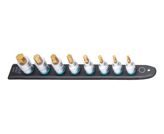 Hazet SmartRail 1/2 socket set, hexagon socket, 8 pieces (black, 6mm - 17mm, short) Новинки Для дома и сада 