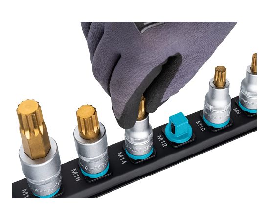 Hazet SmartRail 1/2 socket set, hexagon socket, 8 pieces (black, 6mm - 17mm, short) Новинки Для дома и сада 