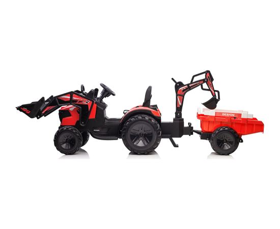 Lean Cars Battery-Powered Excavator with Trailer SX2068 Red Новости - Детские товары