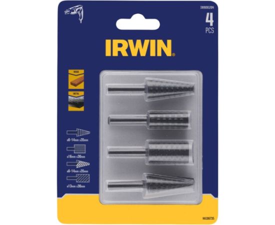 Ātrgaitas griešanas uzgaļu komplekts Irwin IW9091204; 6-16 mm; 4 gab. Аксессуары для дрелей