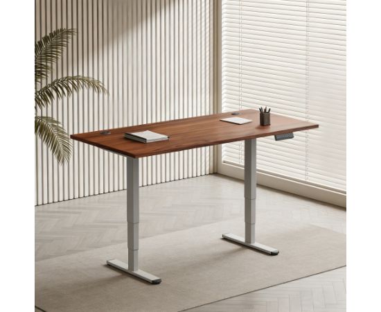 Adjustable Height Table Up Up Bjorn II Gray, Table top L Dark Walnut Офисные столы