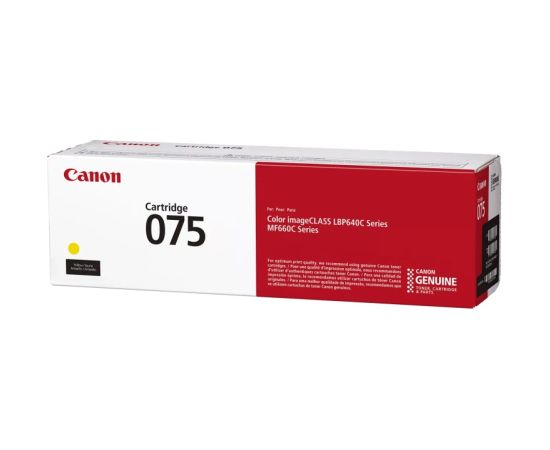 Canon CRG 075 Y (6362C002) Toner Cartridge, Yellow Lāzerprinteru izejmateriāli