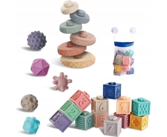 LeanToys Miękkie Gumowe Klocki Edukacyjne Zwierzęta Liczby Wzory Kolorowe 27 el. Машины и аксессуары