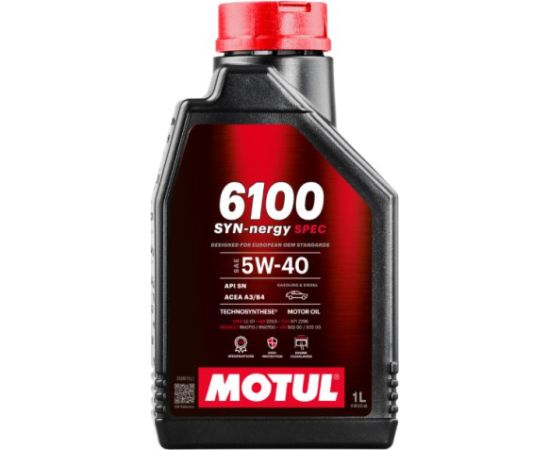 MOTUL 6100 SYN-nergy SPEC 5W40 1L ACEA A3/B4  API SN Motora eļļas