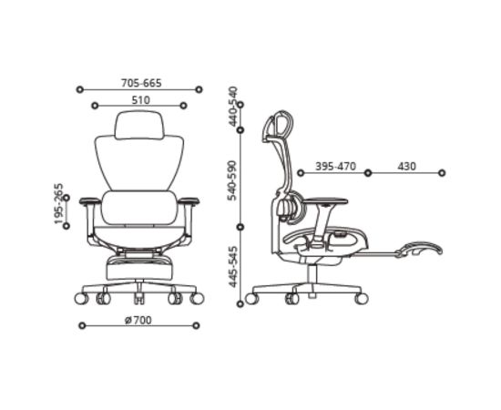 Task chair ZENIT with footrest, grey Новинки Для дома и сада 