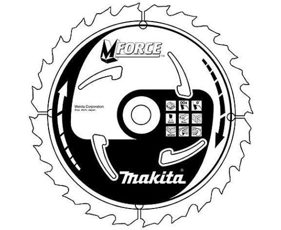 Griešanas disks kokam Makita MFORCE; 180x2,0x20,0 mm; Z16; 15° Zāģripas