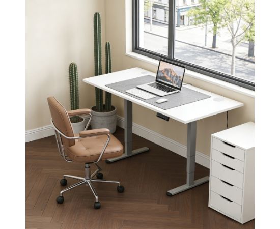 Adjustable Height Table Up Up Bjorn II Gray, Table top L White Офисные столы