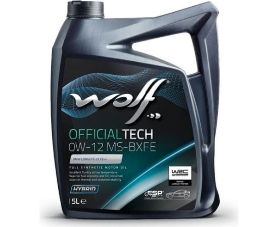 WOLF OFFICIALTECH 0W12 MS-BXFE 5L BMW LONGLIFE-22 FE++ Motora eļļas