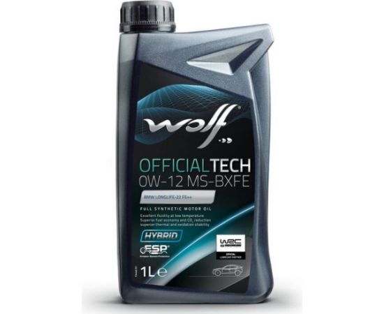 WOLF OFFICIALTECH 0W12 MS-BXFE 1L BMW LONGLIFE-22 FE++ Motora eļļas