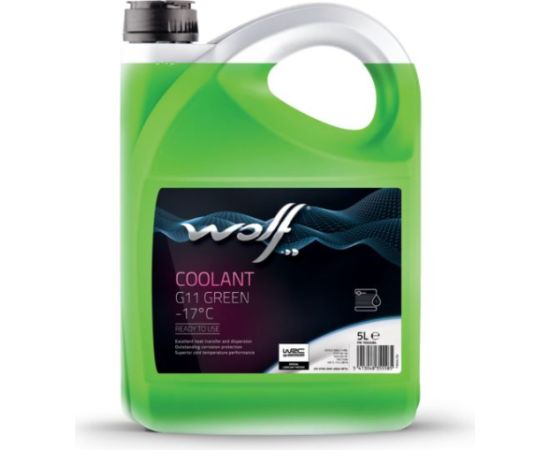 WOLF COOLANT GREEN -17°C 5L Dzesēšanas šķidrums zaļš G11 IAT Dzesēšanas šķidrums