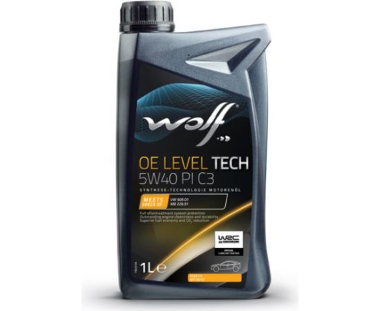 WOLF OE LEVEL TECH 5W40 PIC3 1L APISN/CF,C3, VW505 01,MB Motora eļļas