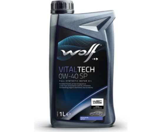 WOLF VITALTECH 0W40 SP 1L API SP, ACEA A3/B4 Motora eļļas