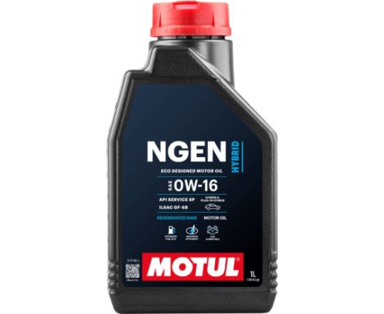 MOTUL NGEN HYBRID 0W16 1L API SP/RC, ILSAC GF-6B Motora eļļas