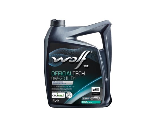 WOLF OFFICIALTECH 0W20 IL D1 4L SQ/RC, GM dexos1 Gen3 Motora eļļas