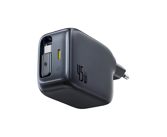 Baseus EnerCore CJ11 Tīkla lādētājs 45W USB-C ar ievilktu USB-C kabeli / melna Telefonu lādētāji 220v