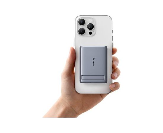 Baseus PicoGo AM31 Qi2 Pārnēsājamā baterija 5000 mAh 20W / pelēks Power Banks