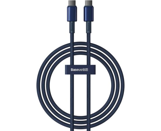 Baseus Tungsten Gold USB-C to USB-C kabelis 100W 1m / zils Data USB kabeļi
