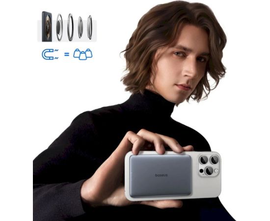 Baseus PicoGo AM41 Magnētiskā pārnēsājamā baterija 5000 mAh 20W / pelēks Power Banks