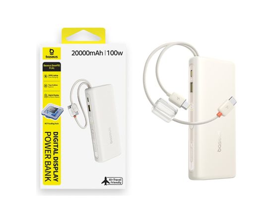 Baseus EnerFill FC41 Pārnēsājamā baterija 20000 mAh 100W USB-C / bēšs Power Banks