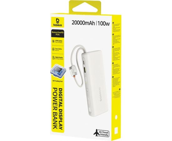 Baseus EnerFill FC41 Pārnēsājamā baterija 20000 mAh 100W USB-C / bēšs Power Banks