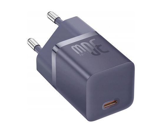 Baseus GaN5 30W USB-C EU Lādētājs ar Baseus Dynamic 3 USB-C kabeli 100W 1m / violets Telefonu lādētāji 220v