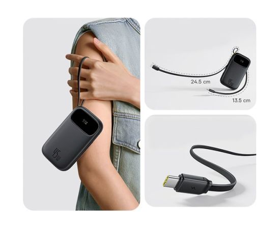 Baseus EnerFill FC31 QPow3 Pārnēsājamā baterija 20000 mAh 45W / melns Power Banks