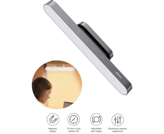 Baseus Magnetic Desk Lamp Настольная лампа / тёмно-серый Biroja galda lampas