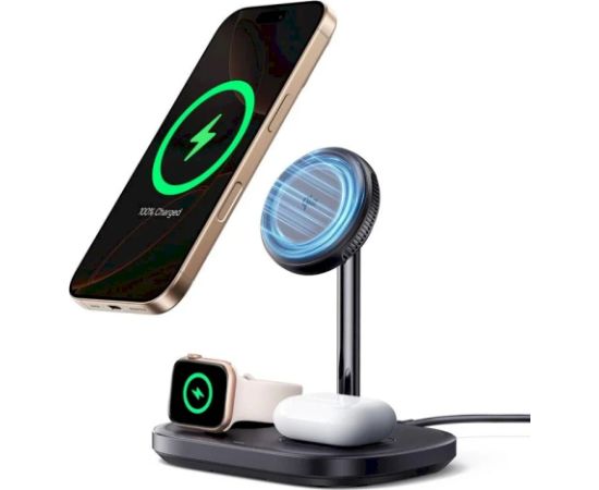 Baseus EnerFill FS41 3-in-1 uzlādes stacija ar dzesēšanu EU spraudni 45W USB-C to USB-C / melna Bezvadu telefonu lādētāji