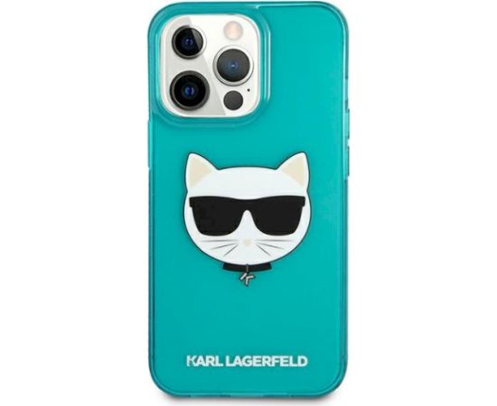Karl Lagerfeld KLHCP13LCHTRB Glitter Choupette Fluo Aizsargapvalks priekš iPhone 13 Pro / 13 6,1" / zils Neoriģinālie Maciņi