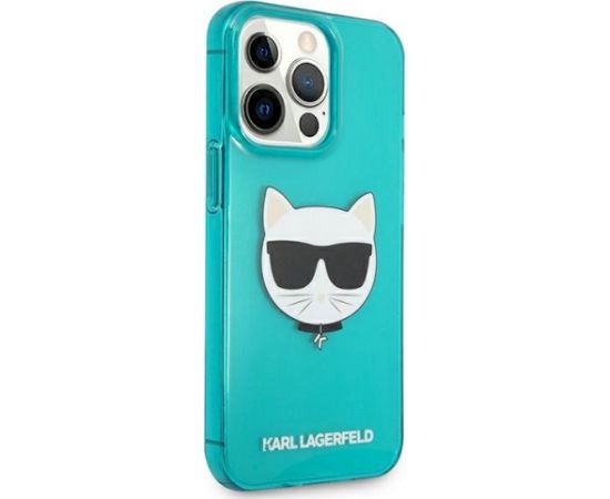 Karl Lagerfeld KLHCP13LCHTRB Glitter Choupette Fluo Aizsargapvalks priekš iPhone 13 Pro / 13 6,1" / zils Neoriģinālie Maciņi