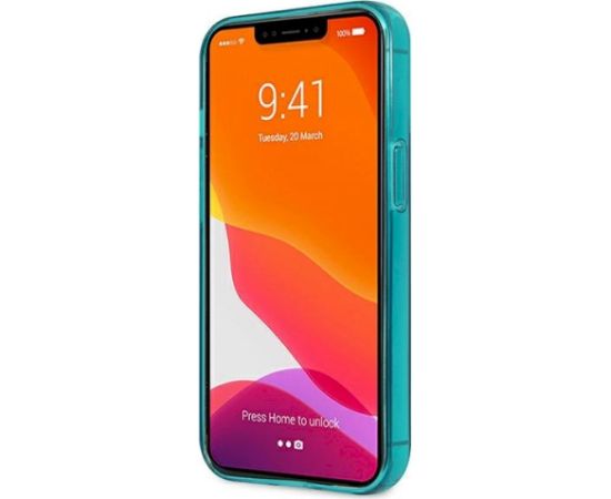 Karl Lagerfeld KLHCP13LCHTRB Glitter Choupette Fluo Aizsargapvalks priekš iPhone 13 Pro / 13 6,1" / zils Neoriģinālie Maciņi