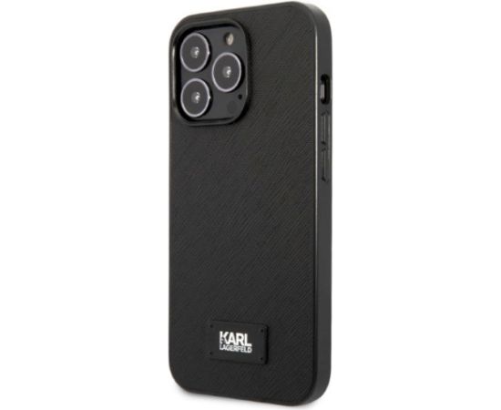Karl Lagerfeld KLHCP13LSFMP2K Hardcase Saffiano Plaque Aizsargapvalks priekš iPhone 13 Pro / 13 6,1" / melns Neoriģinālie Maciņi