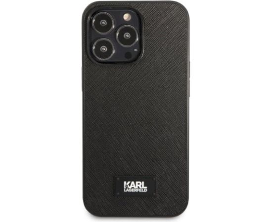 Karl Lagerfeld KLHCP13LSFMP2K Hardcase Saffiano Plaque Aizsargapvalks priekš iPhone 13 Pro / 13 6,1" / melns Neoriģinālie Maciņi