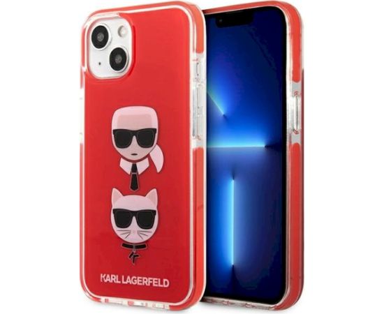 Karl Lagerfeld KLHCP13MTPE2TR Aizsargapvalks priekš iPhone 13 6.1" / sarkans Karl&Choupette Head Neoriģinālie Maciņi