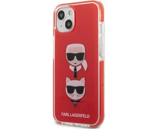 Karl Lagerfeld KLHCP13MTPE2TR Aizsargapvalks priekš iPhone 13 6.1" / sarkans Karl&Choupette Head Neoriģinālie Maciņi