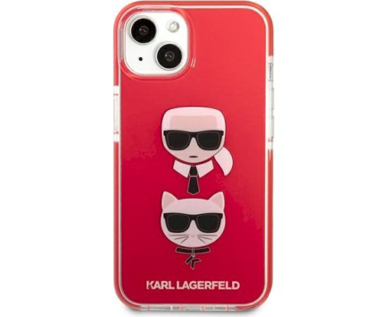 Karl Lagerfeld KLHCP13MTPE2TR Aizsargapvalks priekš iPhone 13 6.1" / sarkans Karl&Choupette Head Neoriģinālie Maciņi