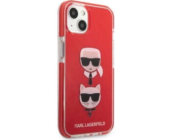 Karl Lagerfeld KLHCP13MTPE2TR Aizsargapvalks priekš iPhone 13 6.1" / sarkans Karl&Choupette Head Neoriģinālie Maciņi
