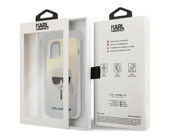 Karl Lagerfeld KLHCP12SPCKHML Hardcase Iridescent Karl`s Head Aizsargapvalks priekš iPhone 12 mini 5,4" / multicolor Neoriģinālie Maciņi