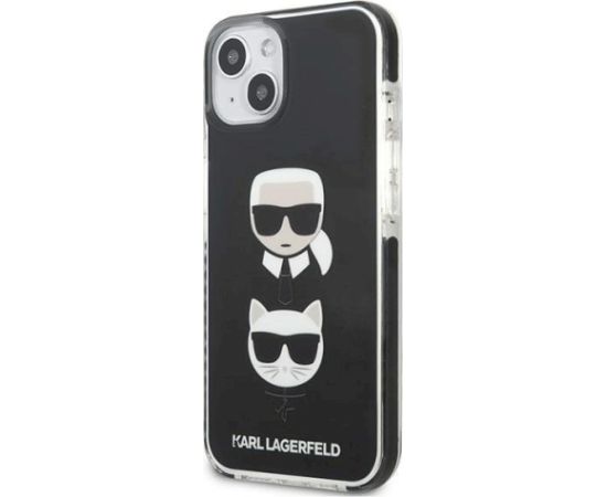 Karl Lagerfeld KLHCP13MTPE2TK Karl&Choupette Head Aizsargapvalks priekš iPhone 13/14/15 6,1" / melns Neoriģinālie Maciņi