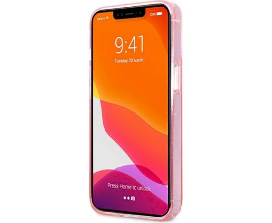 Karl Lagerfeld KLHCP13XKHTUGLP Aizsargapvalks priekš iPhone 13 Pro Max 6,7" Glitter Karl`s Head / rozā Neoriģinālie Maciņi