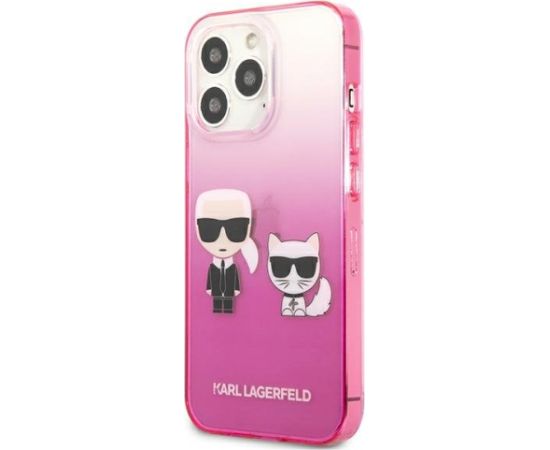 Karl Lagerfeld KLHCP13LTGKCP Aizsargapvalks priekš iPhone 13 Pro / 13 6,1" / pink Gradient Ikonik Karl & Chou Neoriģinālie Maciņi