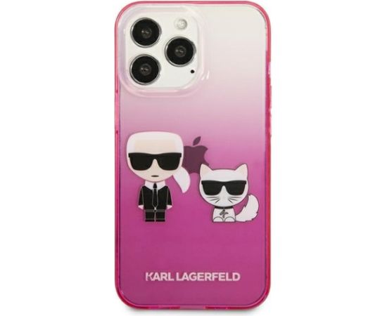 Karl Lagerfeld KLHCP13LTGKCP Aizsargapvalks priekš iPhone 13 Pro / 13 6,1" / pink Gradient Ikonik Karl & Chou Neoriģinālie Maciņi