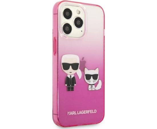 Karl Lagerfeld KLHCP13LTGKCP Aizsargapvalks priekš iPhone 13 Pro / 13 6,1" / pink Gradient Ikonik Karl & Chou Neoriģinālie Maciņi
