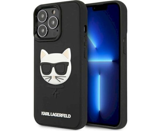 Karl Lagerfeld KLHCP13LCH3DBK Hardcase 3D Rubber Choupette Aizsargapvalks priekš iPhone 13 Pro/13 6,1" / melns Neoriģinālie Maciņi